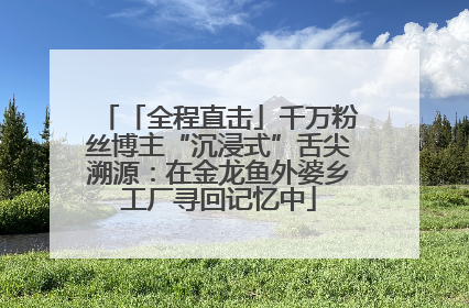 「全程直击」千万粉丝博主“沉浸式”舌尖溯源：在金龙鱼外婆乡工厂寻回记忆中