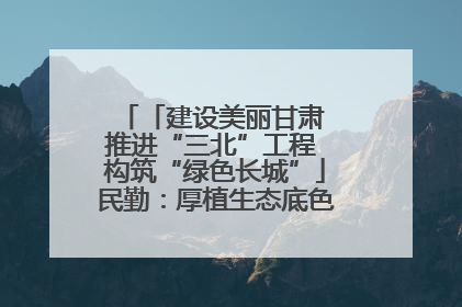 「建设美丽甘肃 推进“三北”工程 构筑“绿色长城”」民勤：厚植生态底色 筑牢绿色屏障