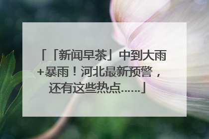 「新闻早茶」中到大雨+暴雨！河北最新预警，还有这些热点……