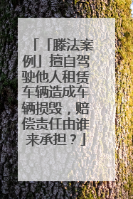 「滕法案例」擅自驾驶他人租赁车辆造成车辆损毁，赔偿责任由谁来承担？