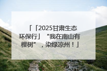 「2025甘肃生态环保行」“我在南山有棵树”，染绿凉州！
