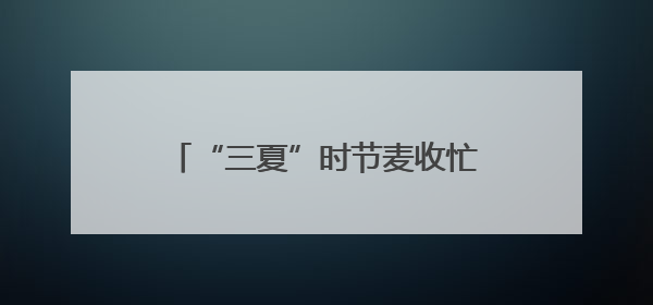 “三夏”时节麦收忙 消防安全不能忘
