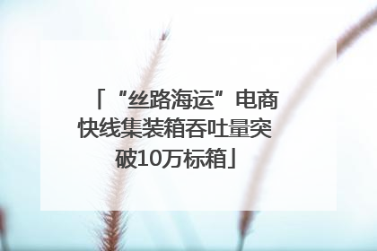 “丝路海运”电商快线集装箱吞吐量突破10万标箱