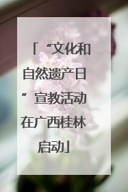 “文化和自然遗产日”宣教活动在广西桂林启动