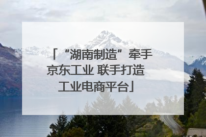 “湖南制造”牵手京东工业 联手打造工业电商平台