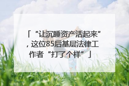 “让沉睡资产活起来”，这位85后基层法律工作者“打了个样”