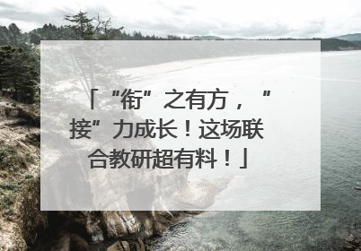 “衔”之有方，“接”力成长！这场联合教研超有料！