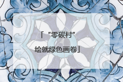 “零碳村” 绘就绿色画卷