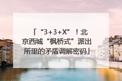 “3+3+X”！北京西城“枫桥式”派出所里的矛盾调解密码