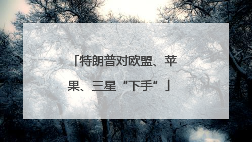 特朗普对欧盟、苹果、三星“下手”