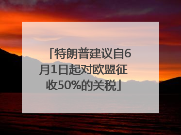 特朗普建议自6月1日起对欧盟征收50%的关税
