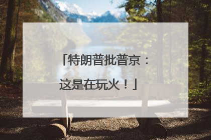 特朗普批普京：这是在玩火！
