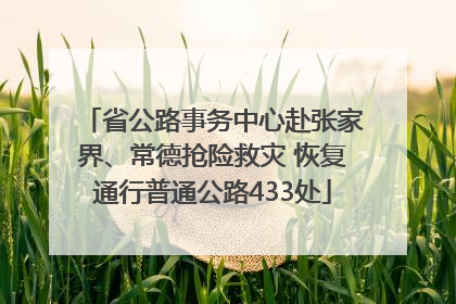 省公路事务中心赴张家界、常德抢险救灾 恢复通行普通公路433处