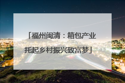 福州闽清：箱包产业托起乡村振兴致富梦