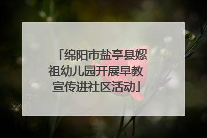 绵阳市盐亭县嫘祖幼儿园开展早教宣传进社区活动