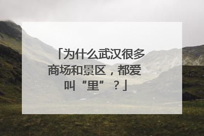 为什么武汉很多商场和景区，都爱叫“里”？