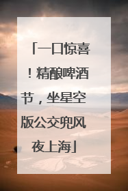 一口惊喜！精酿啤酒节，坐星空版公交兜风夜上海