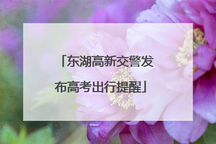 东湖高新交警发布高考出行提醒