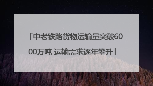 中老铁路货物运输量突破6000万吨 运输需求逐年攀升