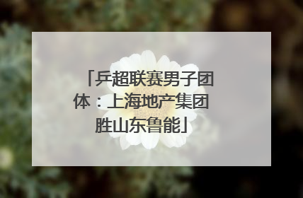 乒超联赛男子团体：上海地产集团胜山东鲁能