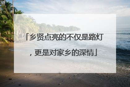 乡贤点亮的不仅是路灯，更是对家乡的深情