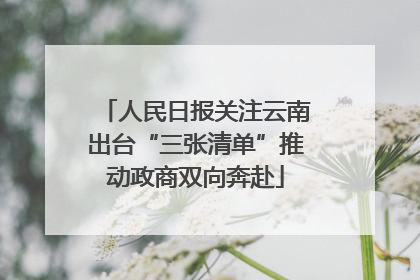 人民日报关注云南出台“三张清单”推动政商双向奔赴