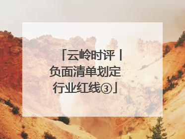 云岭时评丨负面清单划定行业红线③