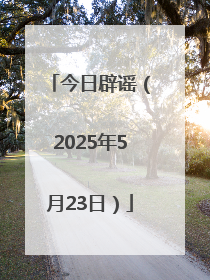 今日辟谣（2025年5月23日）