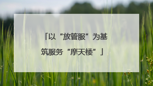 以“放管服”为基筑服务“摩天楼”