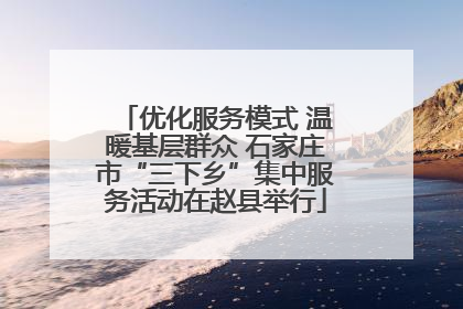 优化服务模式 温暖基层群众 石家庄市“三下乡”集中服务活动在赵县举行