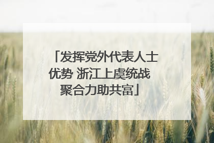 发挥党外代表人士优势 浙江上虞统战聚合力助共富