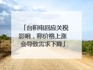 台积电回应关税影响，称价格上涨会导致需求下降