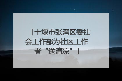 十堰市张湾区委社会工作部为社区工作者“送清凉”