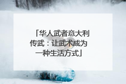 华人武者意大利传武：让武术成为一种生活方式