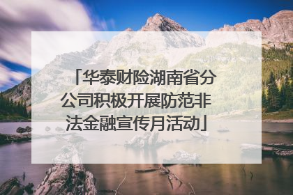 华泰财险湖南省分公司积极开展防范非法金融宣传月活动