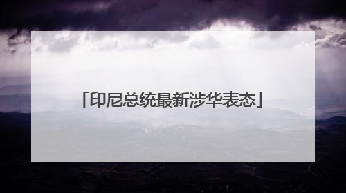 印尼总统最新涉华表态