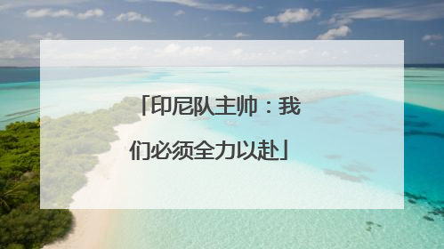 印尼队主帅：我们必须全力以赴