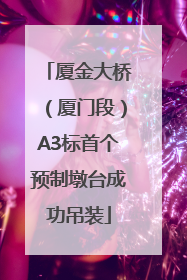 厦金大桥（厦门段）A3标首个预制墩台成功吊装