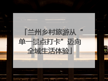 兰州乡村旅游从“单一景点打卡”迈向全域生活体验
