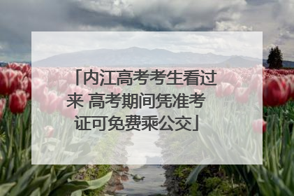 内江高考考生看过来 高考期间凭准考证可免费乘公交