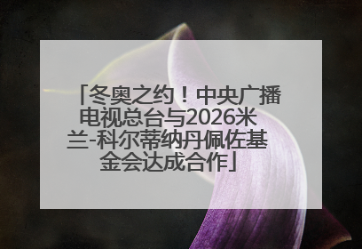 冬奥之约！中央广播电视总台与2026米兰-科尔蒂纳丹佩佐基金会达成合作
