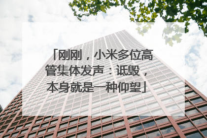 刚刚，小米多位高管集体发声：诋毁，本身就是一种仰望