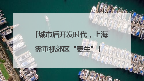 城市后开发时代，上海需重视郊区“更生”