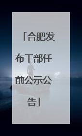 合肥发布干部任前公示公告