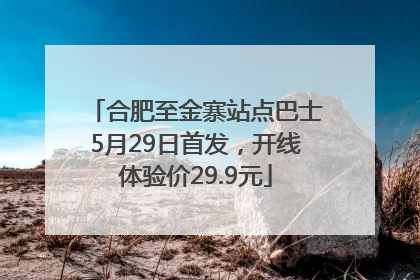合肥至金寨站点巴士5月29日首发，开线体验价29.9元