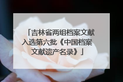 吉林省两组档案文献入选第六批《中国档案文献遗产名录》