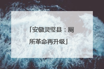 安徽灵璧县：厕所革命再升级
