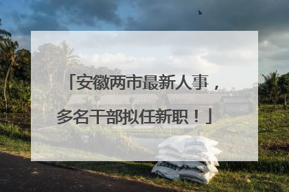 安徽两市最新人事，多名干部拟任新职！