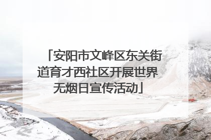 安阳市文峰区东关街道育才西社区开展世界无烟日宣传活动