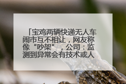 宝鸡两辆快递无人车闹市互不相让，网友称像“吵架”，公司：监测到异常会有技术或人为干预处置